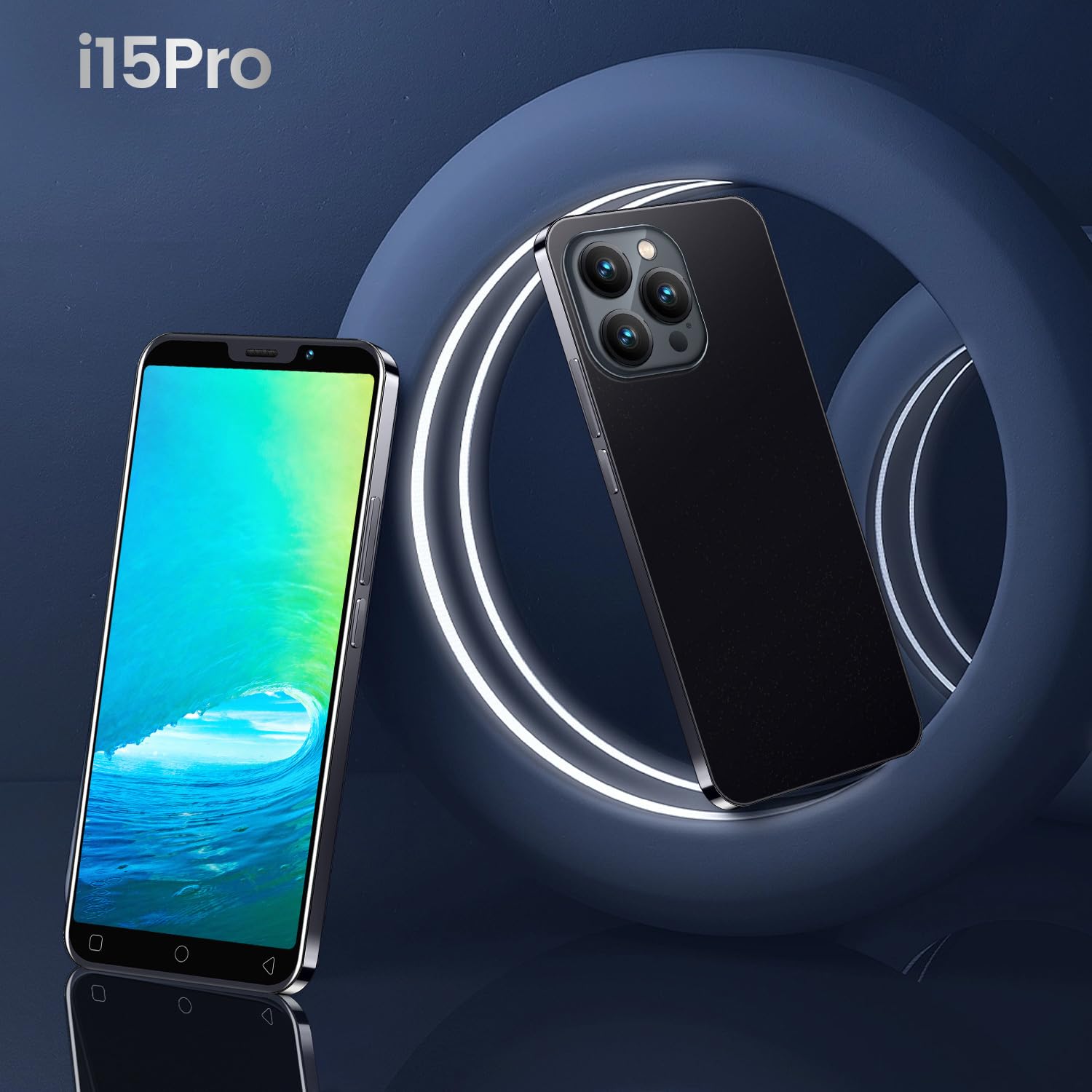 Teléfono Móvil Barato, 5.0'' Android 9.0 Smartphone, Doble Tarjeta, Doble cámara, 16GB ROM (Ampliable a 128GB), 3000mAh batería, Teléfono Móvil de Red 3G/gsm (i15Pro-Black)