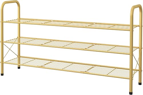 Miniatura 8 de Hoctieon Zapatero de malla de 3 niveles, estante de zapatos de entrada, organizador de almacenamiento de zapatos, zapatero para armario, ahorro de