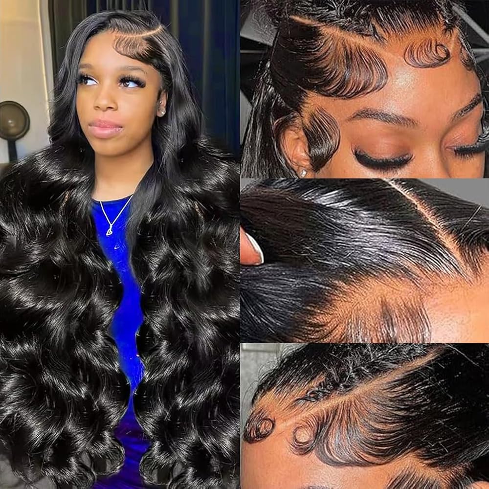 13x6 Lace Front Wigs Human Hair 200 Density Body Wave HD Lace Frontal Wigs for Women Glueless Wigs Human Hair Pre Plucked with Baby Hair 22 Inch