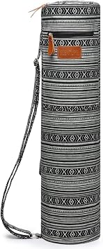 Yoga Mat Bag for Women & Men, Full-Zip Canvas Pilates Bag with Pockets