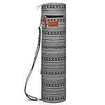 ELENTURE Canvas Yoga Mat Bag with Adjustable Strap & Pockets, Full-Zip Travel Gym Tote for Women & Men, Fits 1/4 & 1/3 Thick Mats, Lightweight Carrier for Yoga, Workout, Outdoor Use