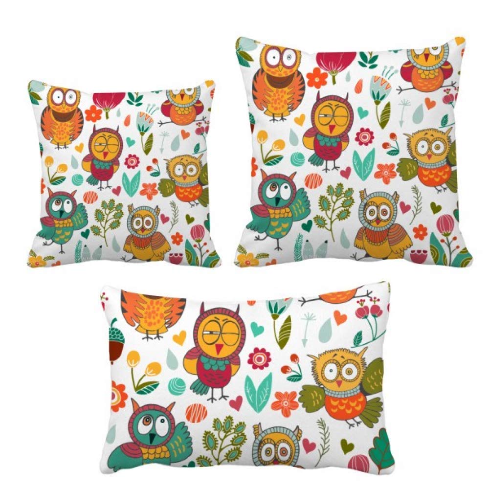 Housse de coussin fleurs et hiboux pour proteger et decorer le canape
