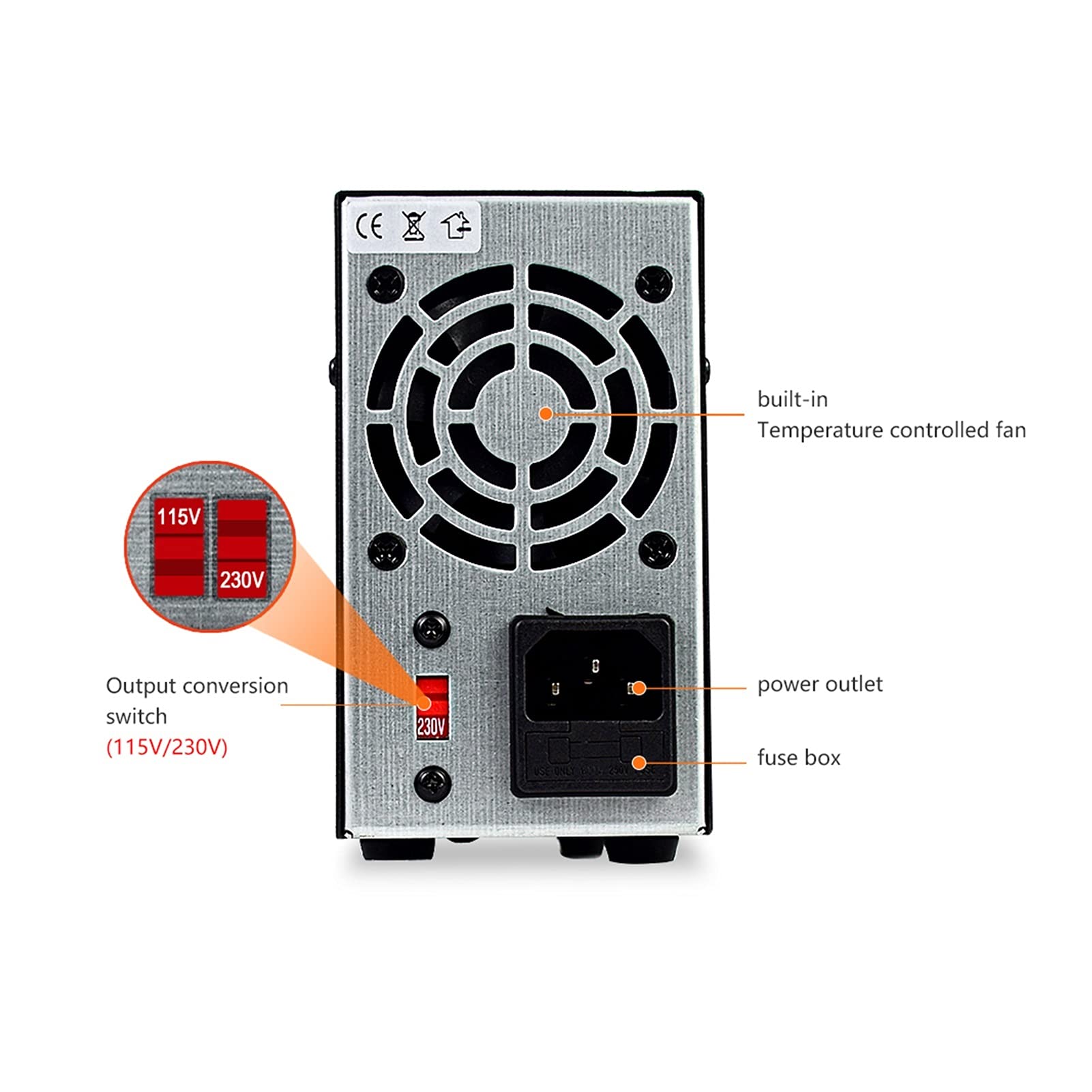 Laboratorio Corriente Continua Fuente de alimentación Fuente de alimentación de conmutación regulada Ajustable Fuente de Banco Variable 3 0v 10a Convertidor de Voltaje(NPS3010W0.01V0.001A)