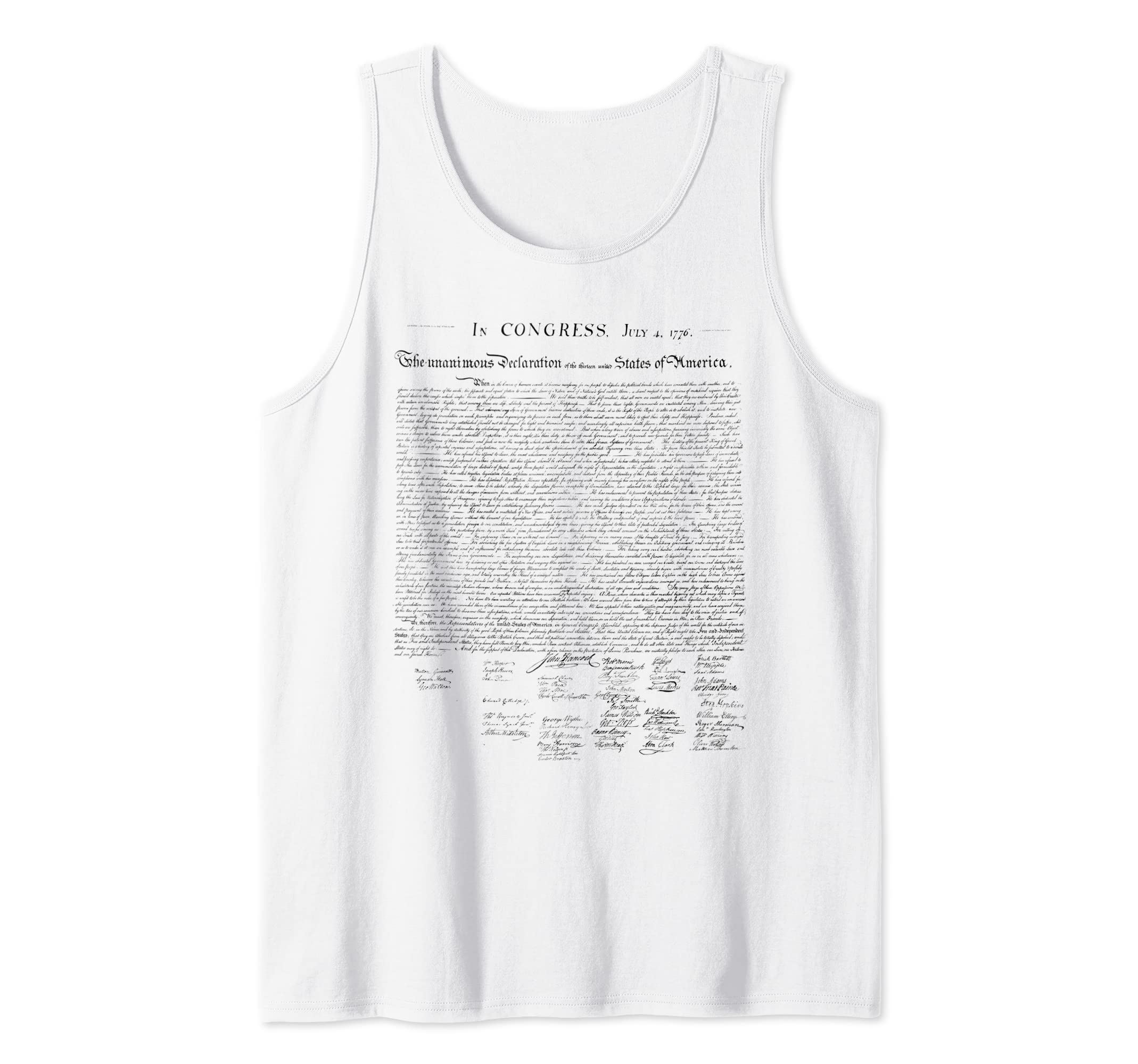 Declaration of Independence liberty USA Constitution America Tank Top
