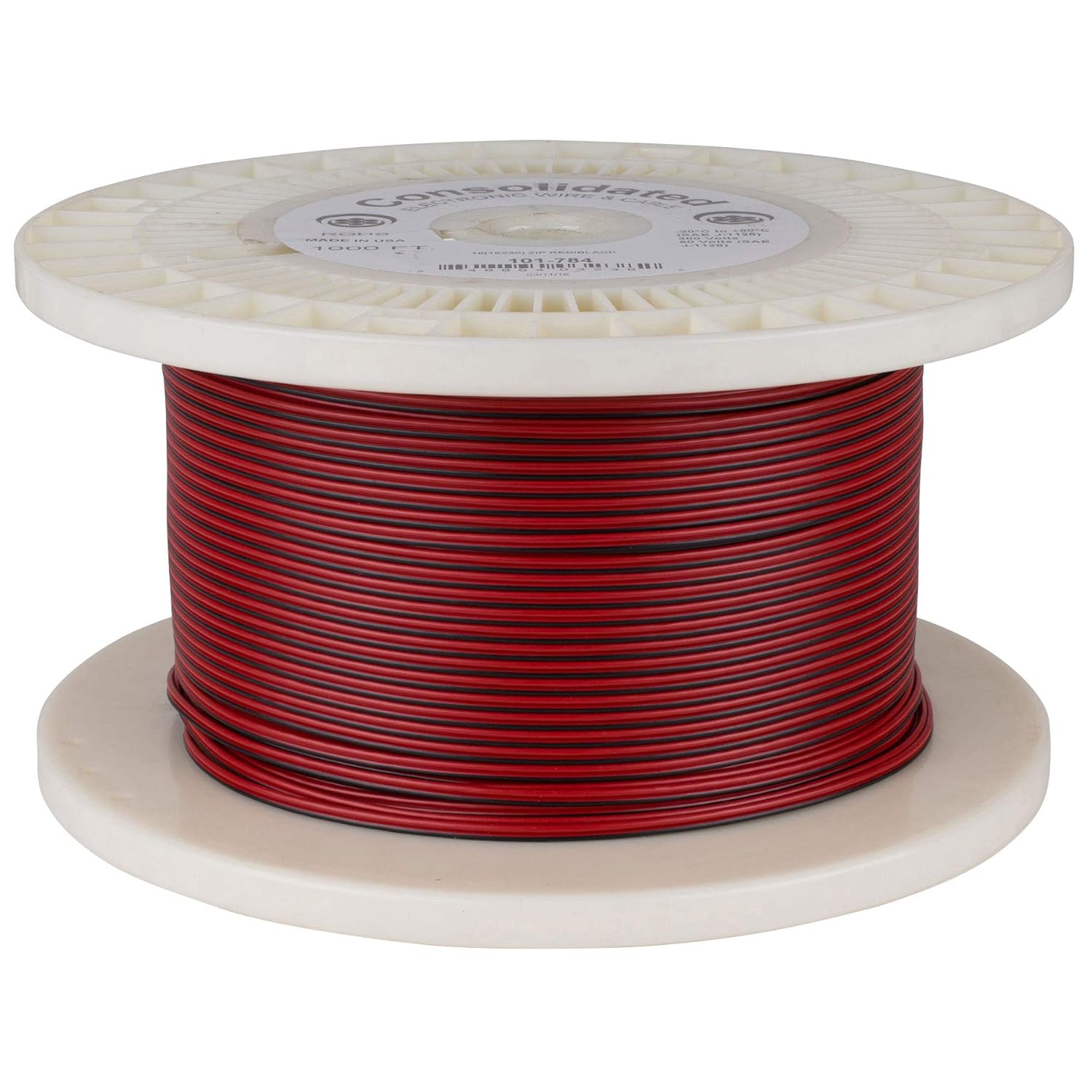 Consolidated 18 AWG 2-conductor Power Speaker Wire 1,000 ft. (Red/Black)