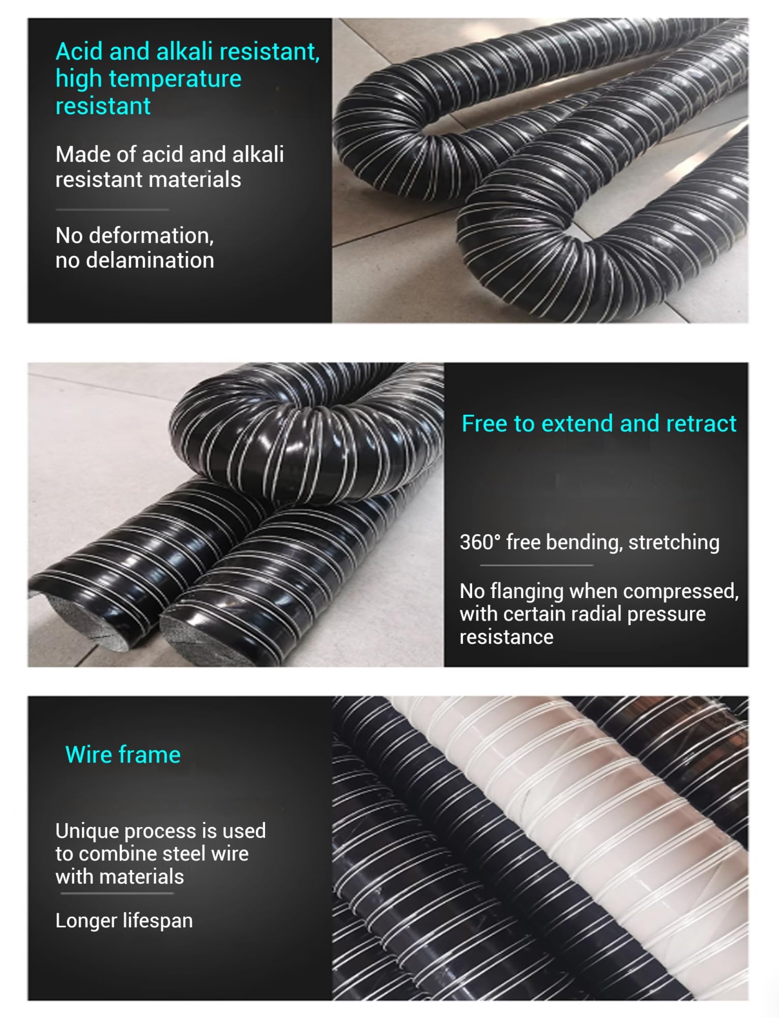 Manguera Flexible De Silicona para Conductos De Aire, Manguera De Ventilación para Secadora, Ventilador De Conducto De Aire, Admisión De Motor De Coche Frío/Caliente, Freno, Color