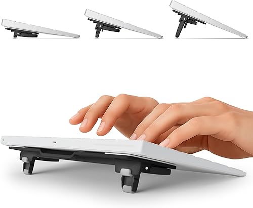 ESC Soporte de teclado de computadora abatible para escritorio, elevador de teclado inclinado y soporte para laptop con 3 ángulos ajustables para