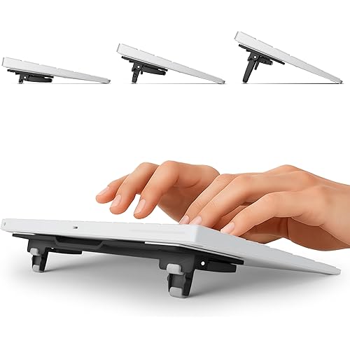 ESC Flip Keyboard Stand for Desk, Compact Tilting Riser with 3 Adjustable Angles for Ergonomic Typing, Compatible with Magic Keyboard & Flat-Back Models