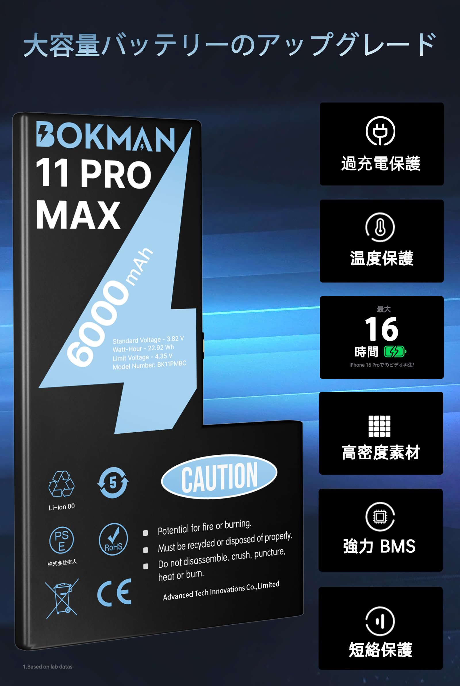 Amazon.co.jp: Bokman iPhone 11 Pro Max バッテリー大容量
