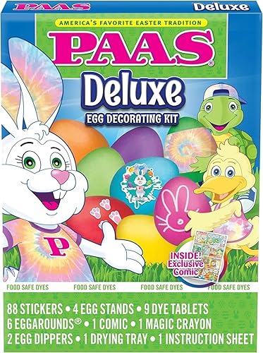 PAAS Kit de decoración de huevos de Pascua de lujo, la tradición de Pascua favorita de Estados Unidos