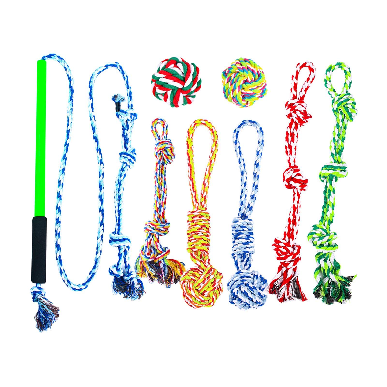 MagiDeal 8 Piezas de Poste de coqueteo, Poste de coqueteo para Perros, Cuerda de Masticar para Mascotas, Juguete de Cuerda de Ejercicio de Entrenamiento, Azul S