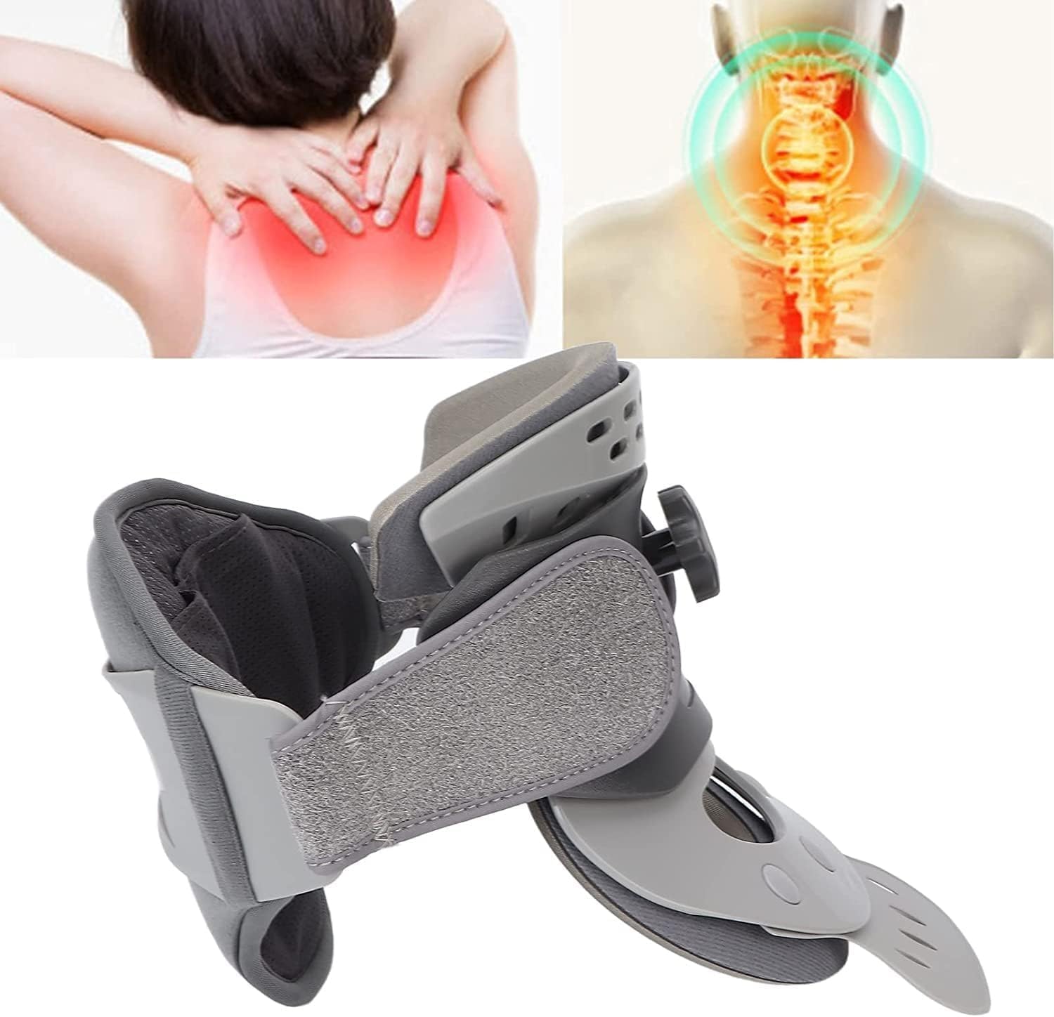 TIST Hot Compress Neck Support, Adjustable Cervical Traction Devices for Relieve Neck Pain and Neck Fatigue
