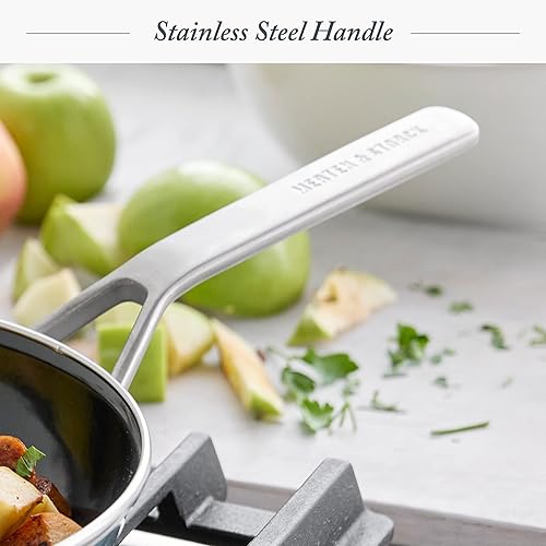 Miniatura 4 de Merten & Storck Utensilios de cocina esmaltados con núcleo de acero hecho a mano europea, olla jumbo de 3 cuartos con tapa, inducción, libre de PFAS