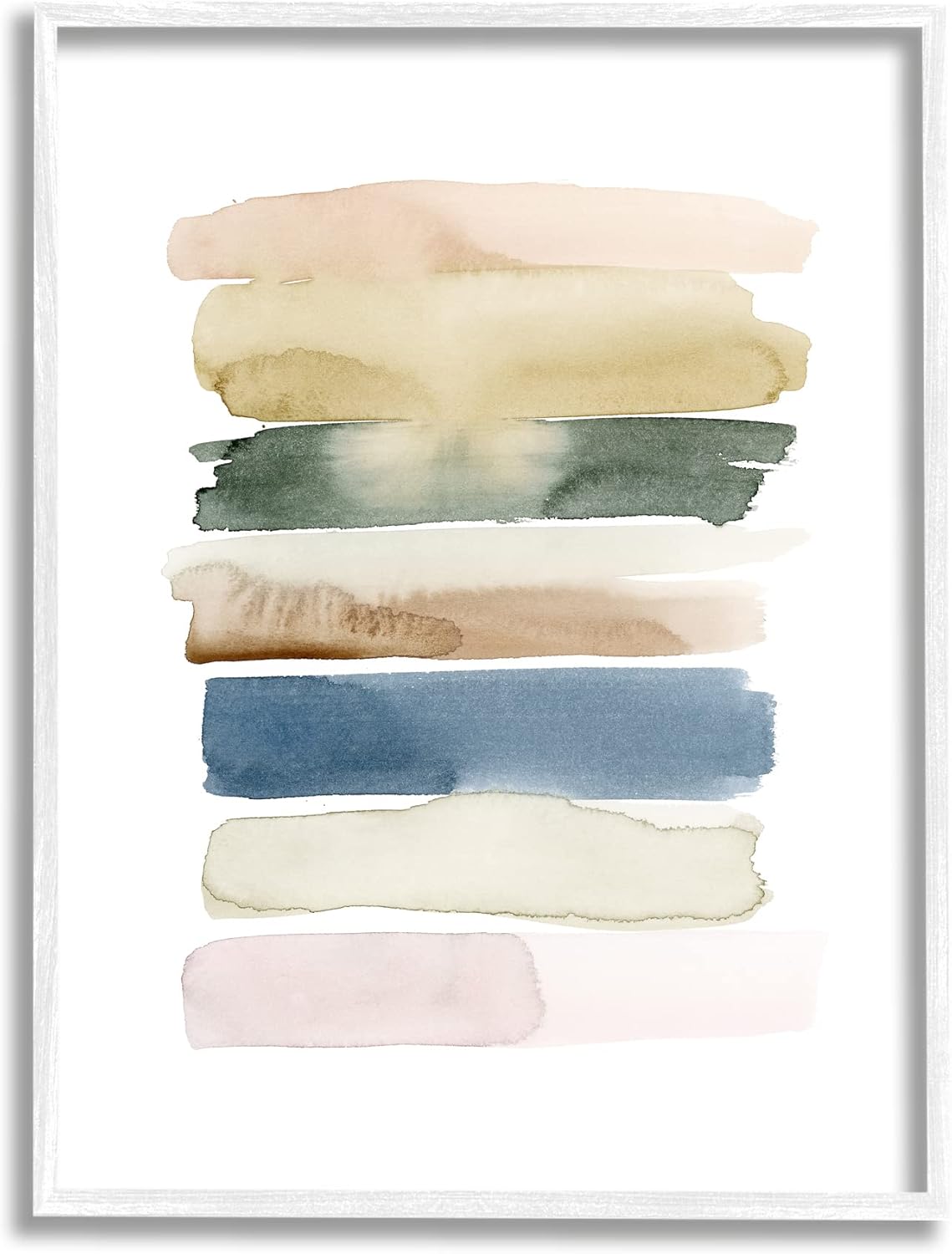 Stupell Industries Watercolor Strokes Stacked Modern Office Painting, Designed by Grace Popp White Framed Wall Art, 16 x 20, Multi-Color