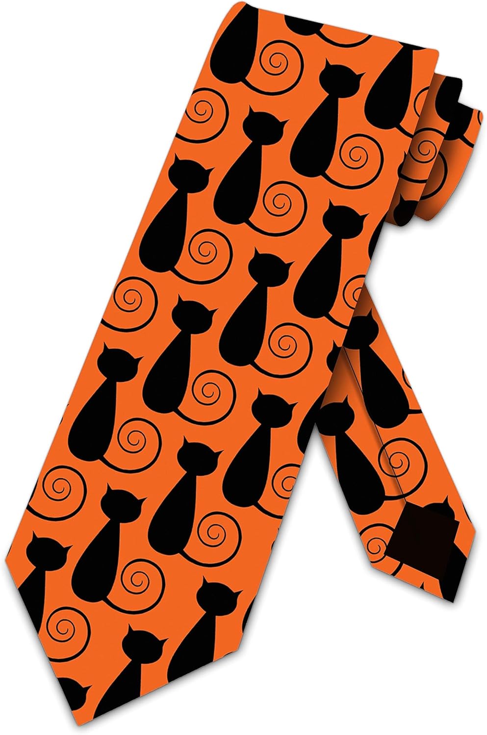 Three Rooker Black Cat Halloween Neckties Mens Cats Tie