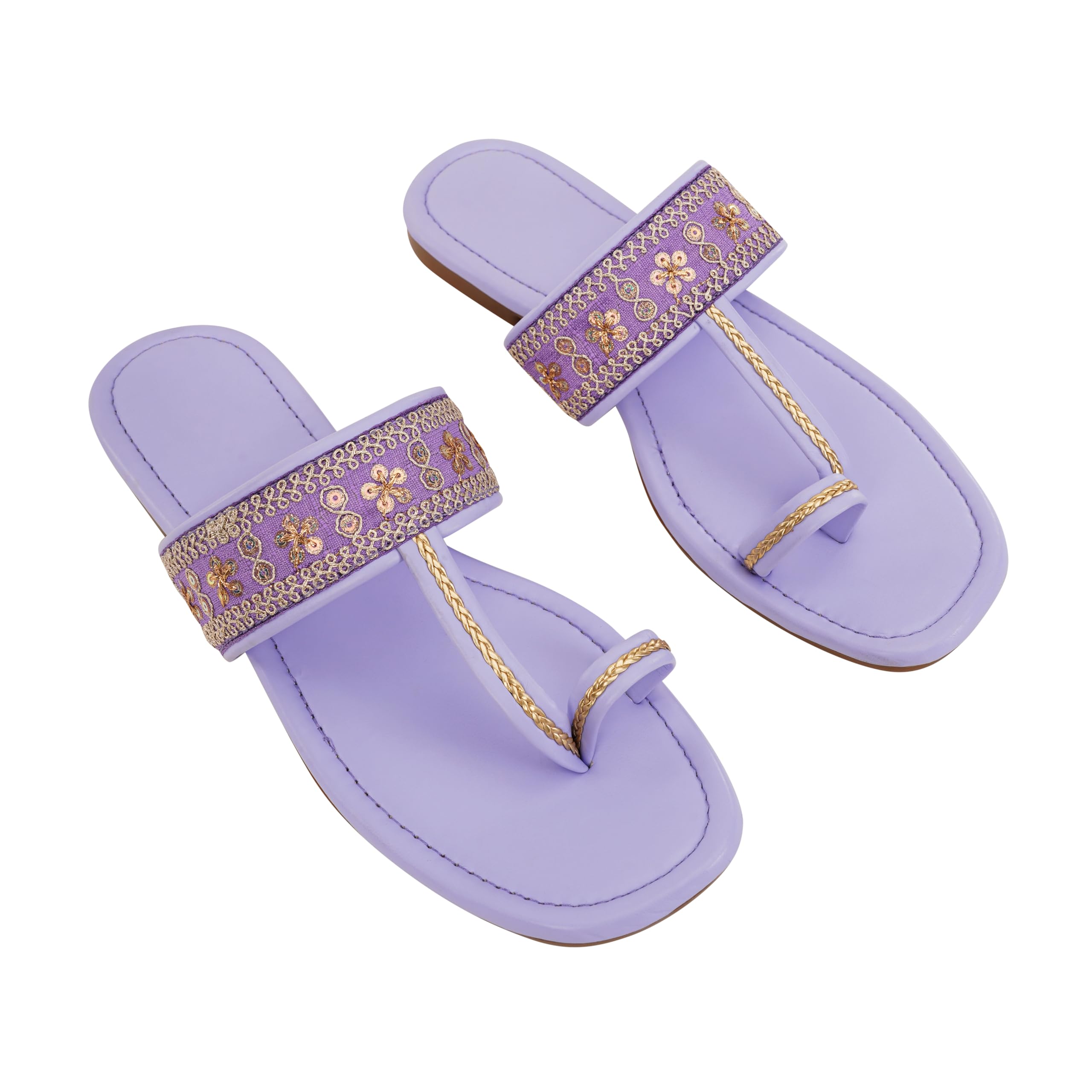 Women’s Ethnic Kolhapuri Flats – Comfortable Casual Sandals for Everyday Use & Festive Look, Stylish Traditional Slip-On Footwear-image-10