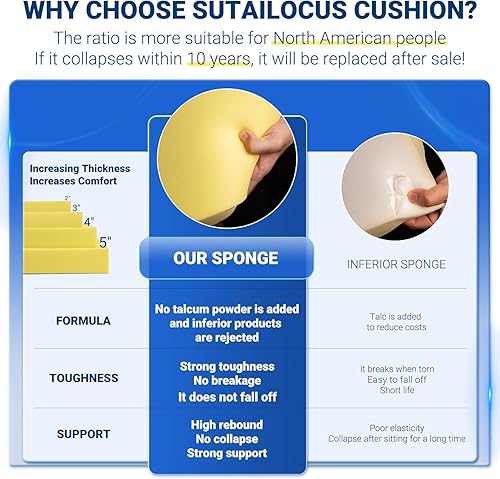 Miniatura 3 de Cojín de banco de doble tubería para interiores y exteriores, para ventana, piano, porche, columpio con lazos ajustables (tamaño personalizado,