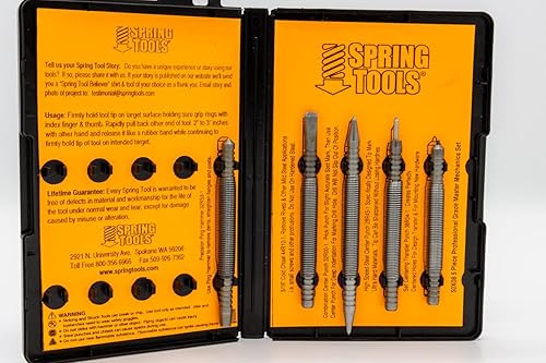 Spring Tools Master Mechanics - Juego de herramientas de trabajo de metal de 5 piezas, kit de reparación de carrocería de automóvil, fabricado en