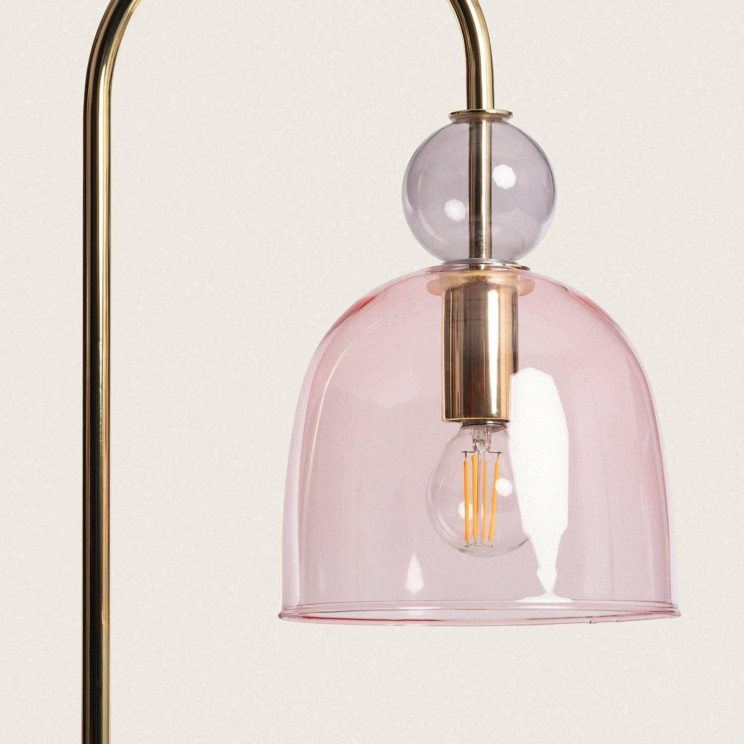 LEDKIA Lámpara de Mesa Metal y Cristal Baudelaire Rosa