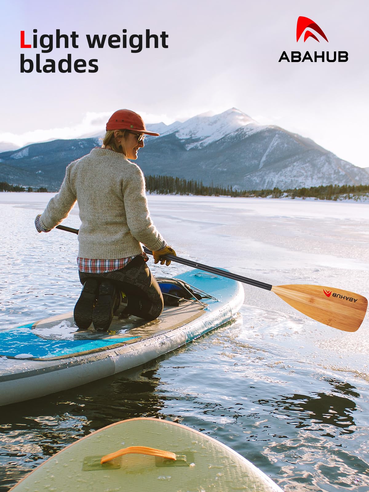 Abahub Pagaia SUP Alluminio Remi SUP Paddle Stand Up Paddle Telescopico 173-213 cm per Tavola da Surf Canoa SUP, Lama in Nylon di Plastica in Nero/Blu/Verde/Rosso/Arancione/Giallo