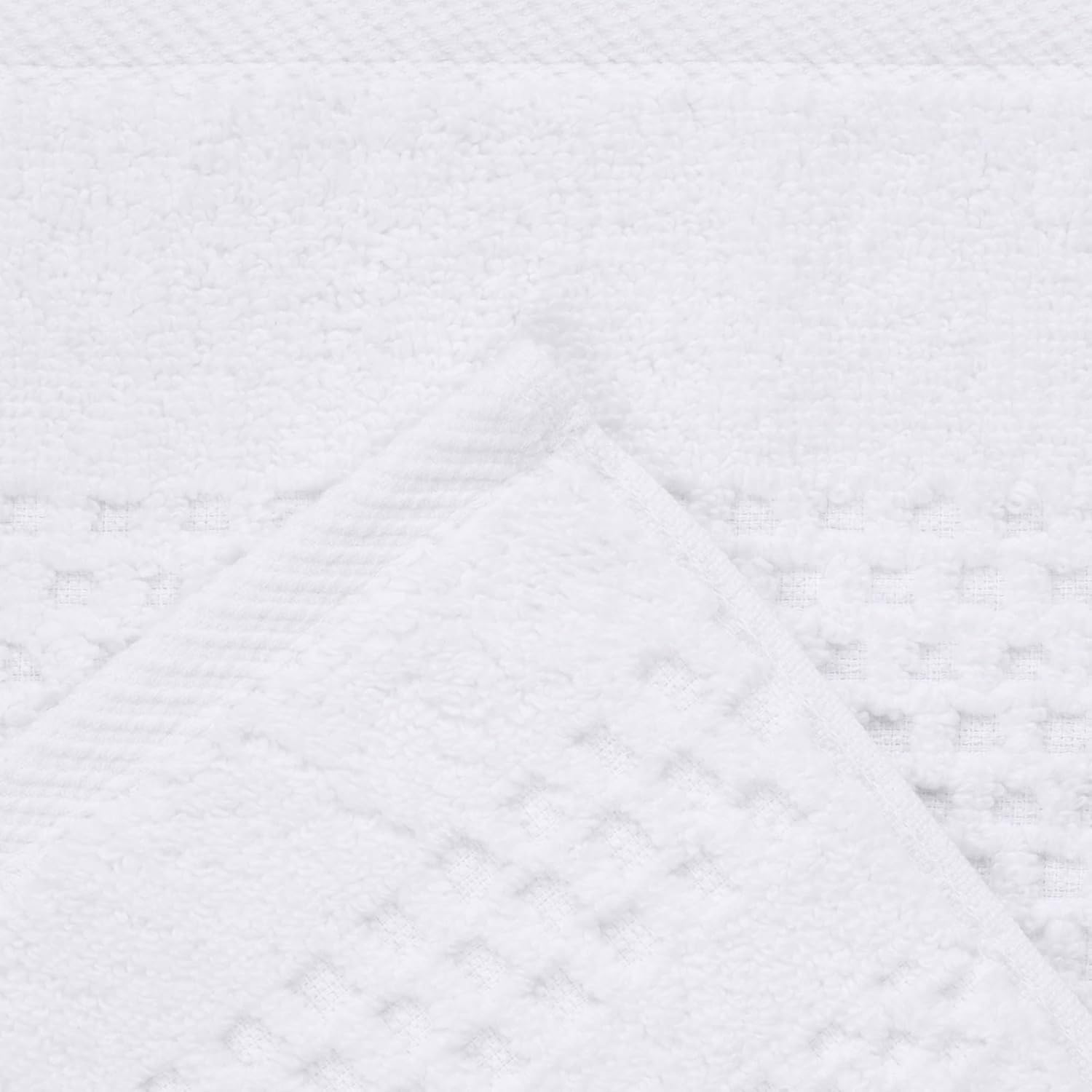 Superior Playa Zero Twist Cotton Medium Weight Towels, for Guest Bath, Bathroom, Shower, Spa, Plush, Quick Dry, Ultra-Soft Towels, Bath Essentials, Waffle Textured, 6 Piece Assorted Towel Set, White