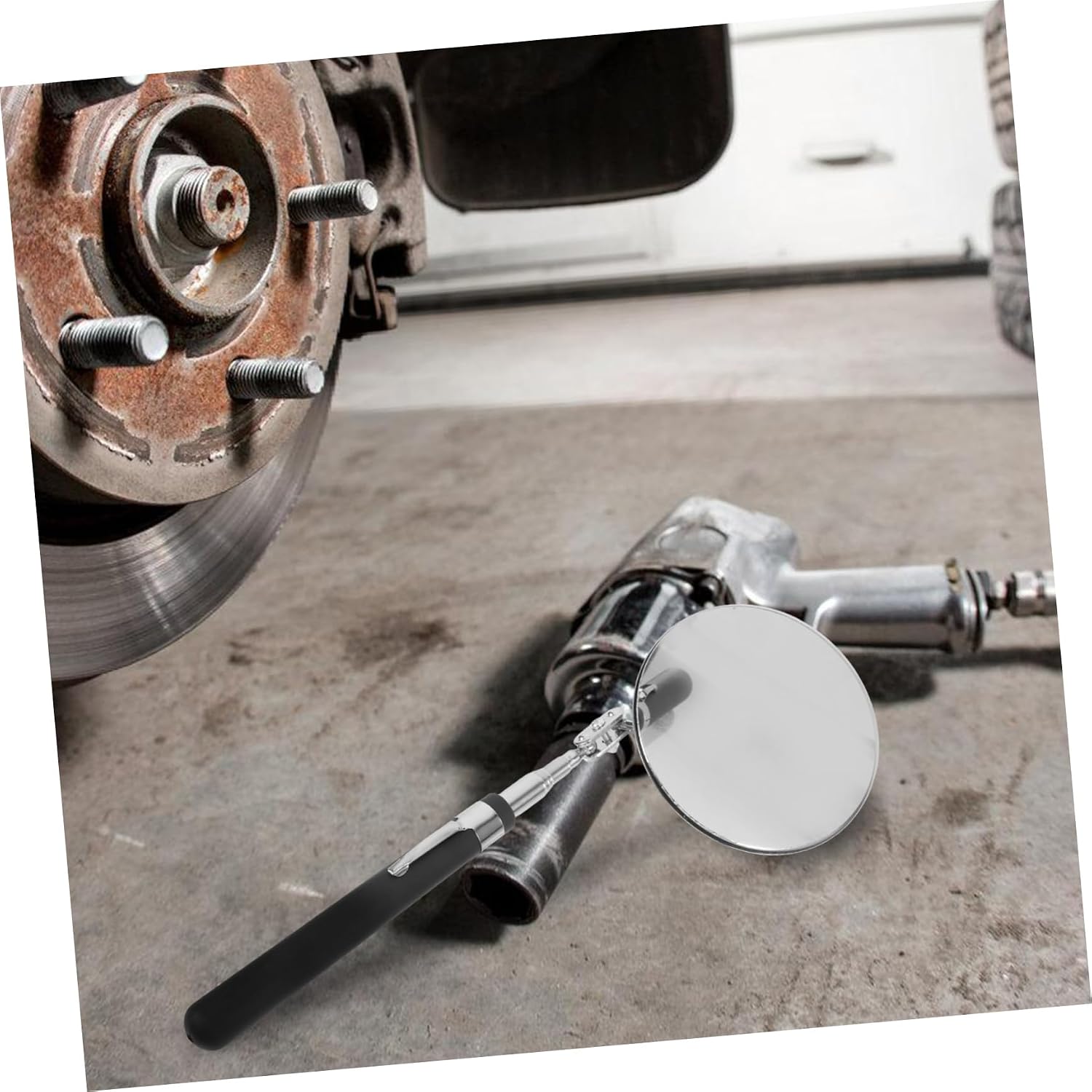 Ciieeo Telescoping Inspection Mirror with Large Mirror for Enhanced Visibility Portable Extendable Tool for Vehicle Inspections and Mechanic Tasks