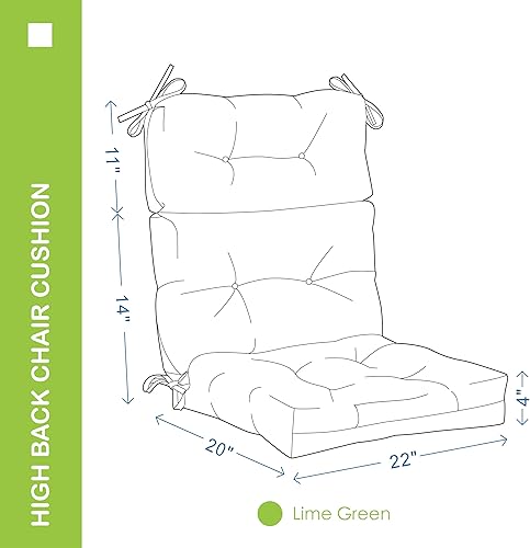 Miniatura 4 de Cojín para silla de respaldo alto para exterioresinteriores, impermeable, relleno de espuma de alto rebote para silla Adirondack, cojín de