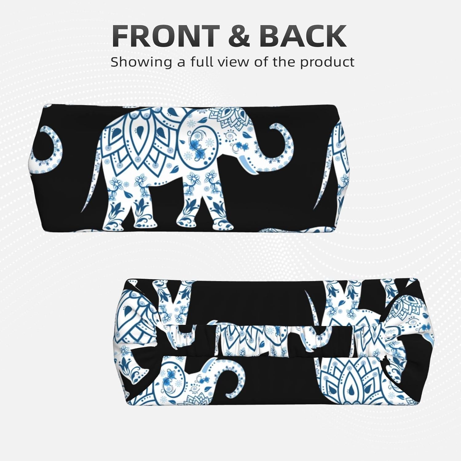 Women's and Men Elephant Print Sports Headbands, Lightweight Breathable Non Slip Hairband Casual Sweatband for Hiking Running