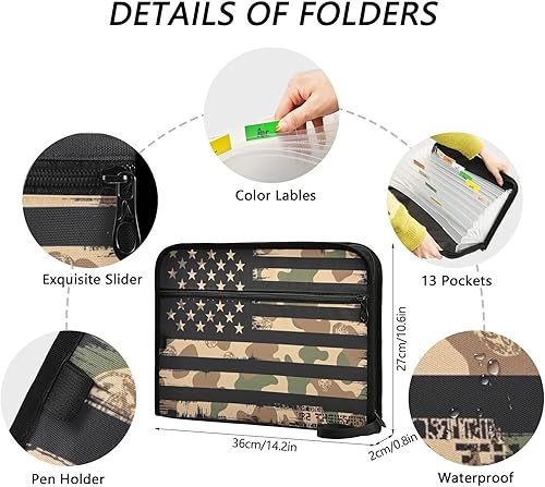 Vista 52 de Kcldeci Carpeta de archivos expansible de 13 bolsillos de mármol morado, carpeta de archivos de acordeón, organizador de documentos, carpeta