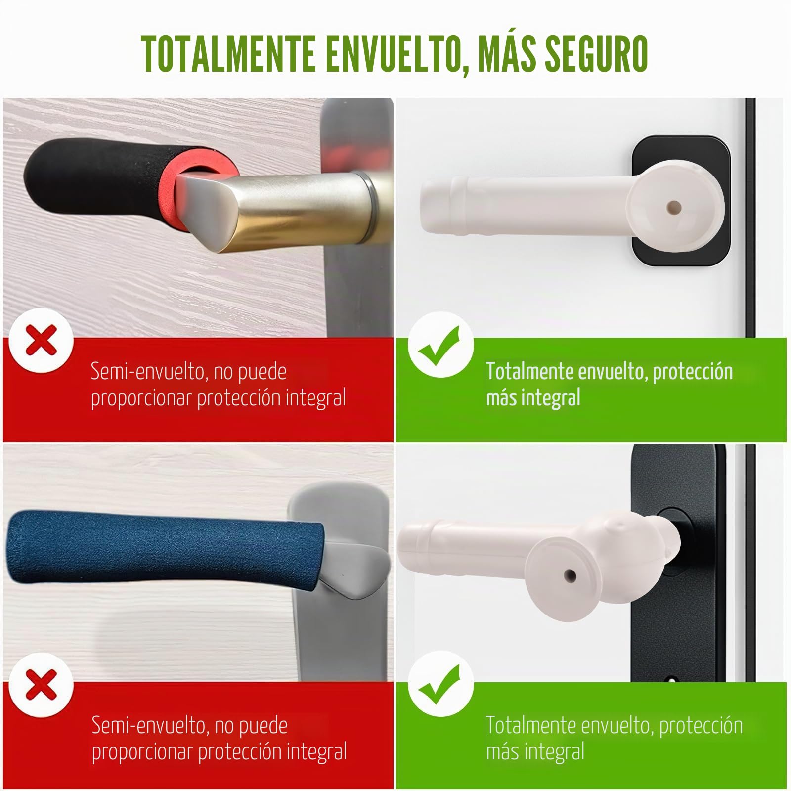 Trgriff Schutz Silikon Saugnapf-Modell Cubierta de Perilla de Puerta Protectores de Manija de Puerta con Diseño Ventosa Manija de la Puerta a Prueba de Niños