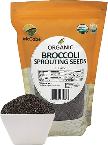 Miniatura 2 de McCabe Semillas orgánicas de brote de brócoli para microgreens - Semillas de brócoli orgánicas para germinar  Ricas en fibra y minerales