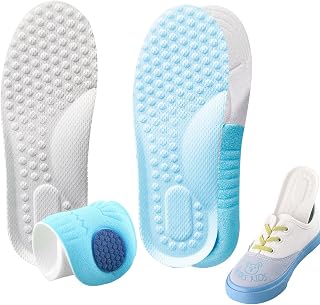 2 Pares plantillas de zapatos para niños, sastrería y ajuste plantillas niños recortables soporte del arco del pie plantillas memory foam plantillas antiolor y sudor (22 cm, niños de la UE 32-34)