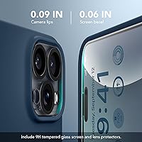 Vista 197 de GONEZ Funda de silicona para iPhone 15 Pro Max, compatible con Magsafe, protector de cámara + protector de pantalla, forro de microfibra suave Negro