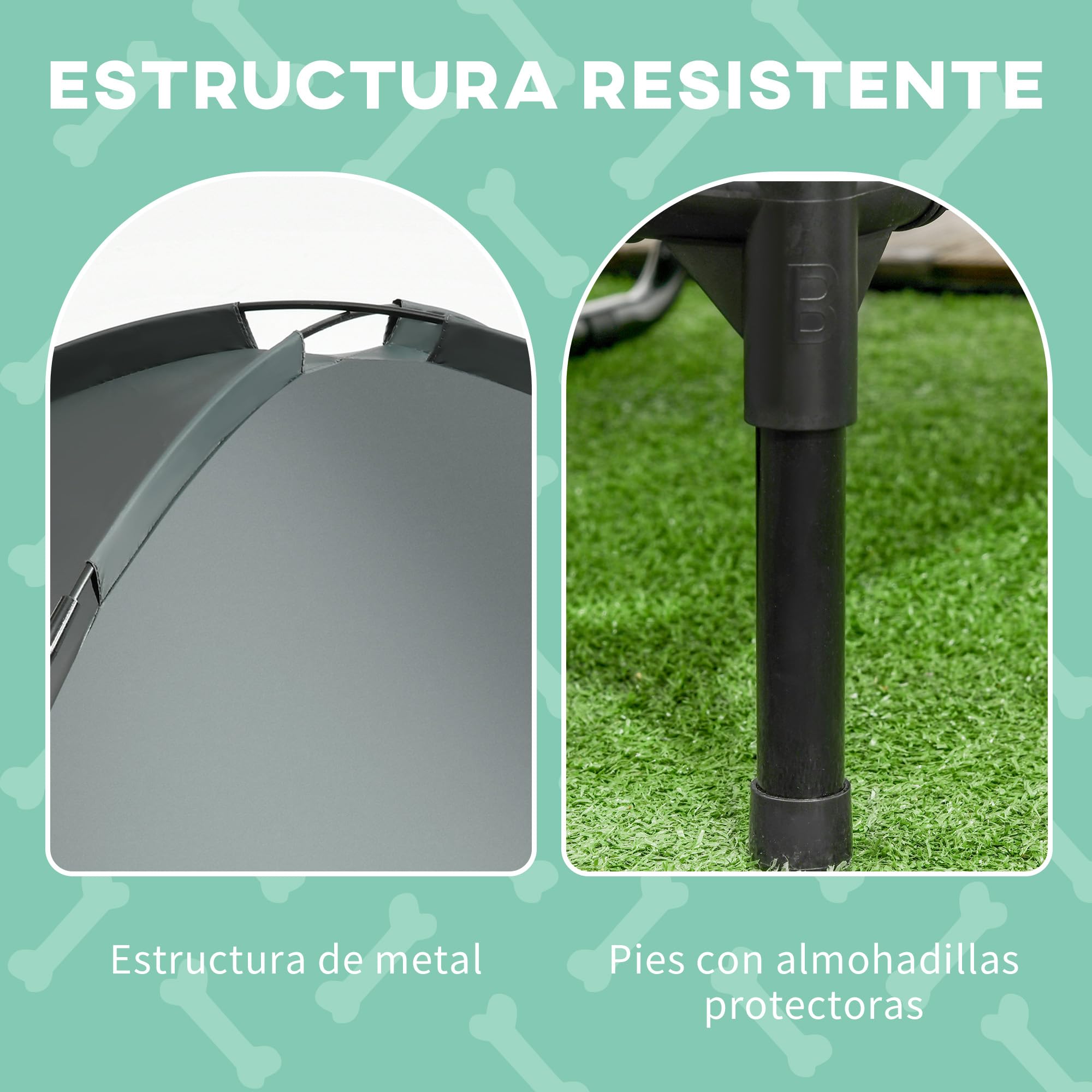 Pawhut Cama para Mascotas con Carpa Impermeable para Perro Gato Dormir en el Exterior Terraza Jardín (M: 76 x 61 x 76cm (LxAnxAl))
