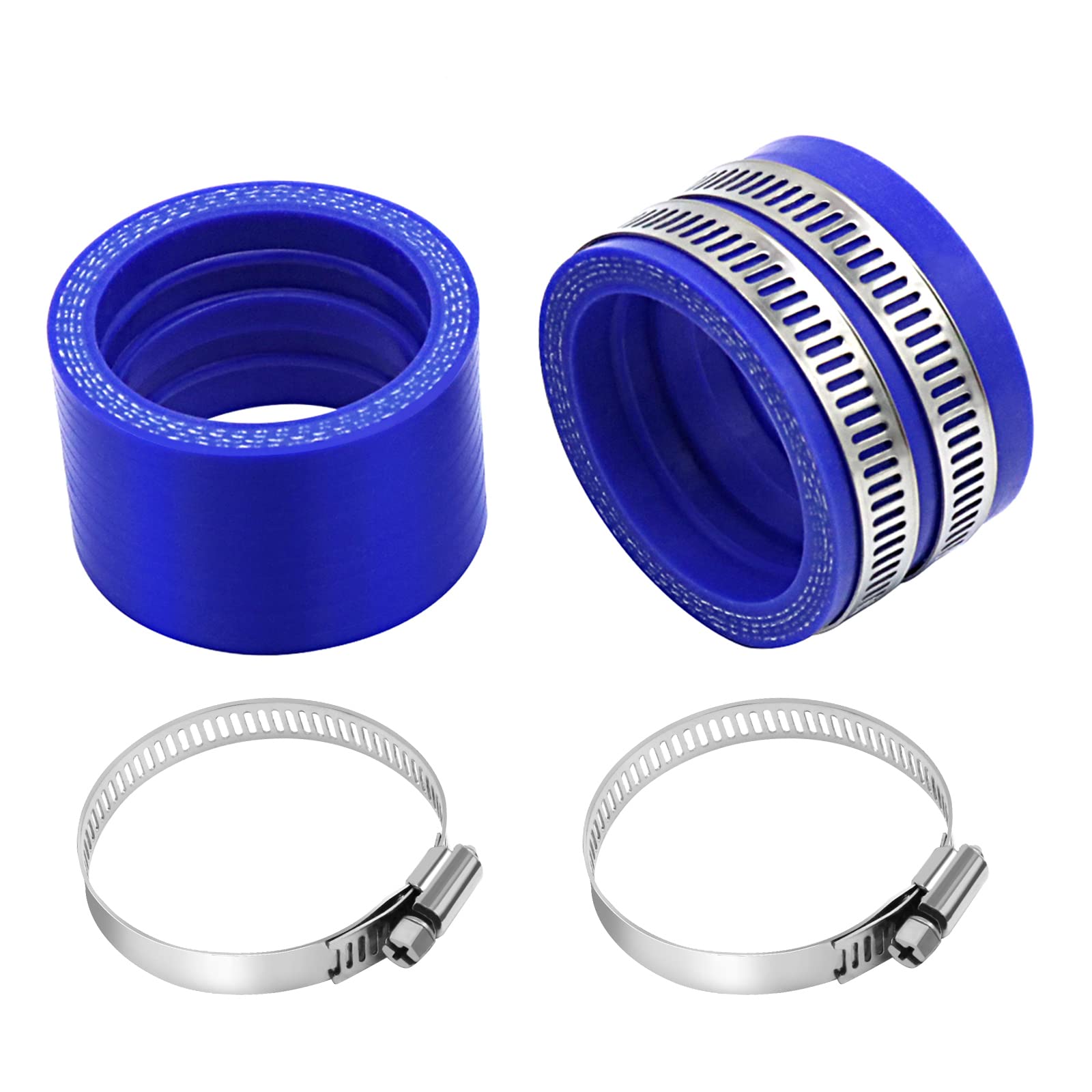 2PCS Motorcycle Carburetor Intake Manifold Interface Inlet Pipe Intake Manifold Rubber Carb Manifold Spare Part for Dirt Bike ATV Go Kart Motorcross （Blue 45mm)
