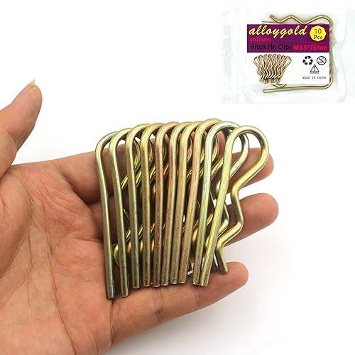 Alloygold 10 pasadores de enganche resistentes, clips R, pasadores de chaveta, alambre de retención de resorte de Zine de color, grandes para