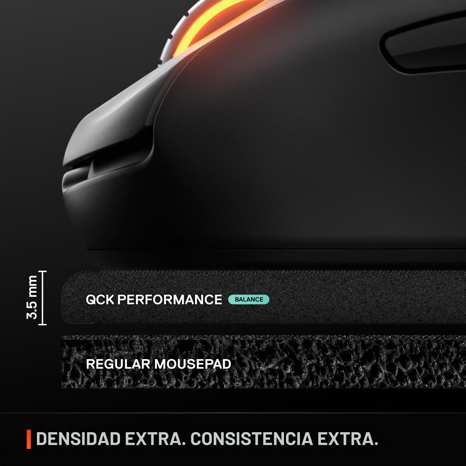 SteelSeries QcK XL Performance Balance - Alfombrilla de Mouse para Juegos, Densidad Extra para un Deslizamiento Suave, Costuras de Borde de Perfil bajo, Base de Goma de Neopreno Antideslizante, 15.75