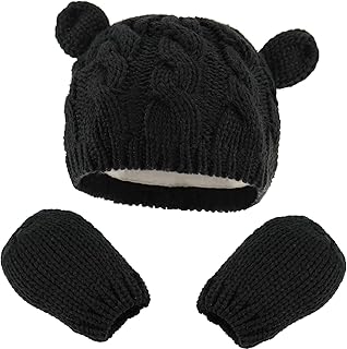 KharmLaddy Baby,Clothing,Baby Boys 0-24m,Accessories,Hats & Caps KharmLaddy 0-18 Months Newborn Beanie Hats Mittens Set Winter Warm Knitted Cap Hospital Hat for Toddler Girls Boys