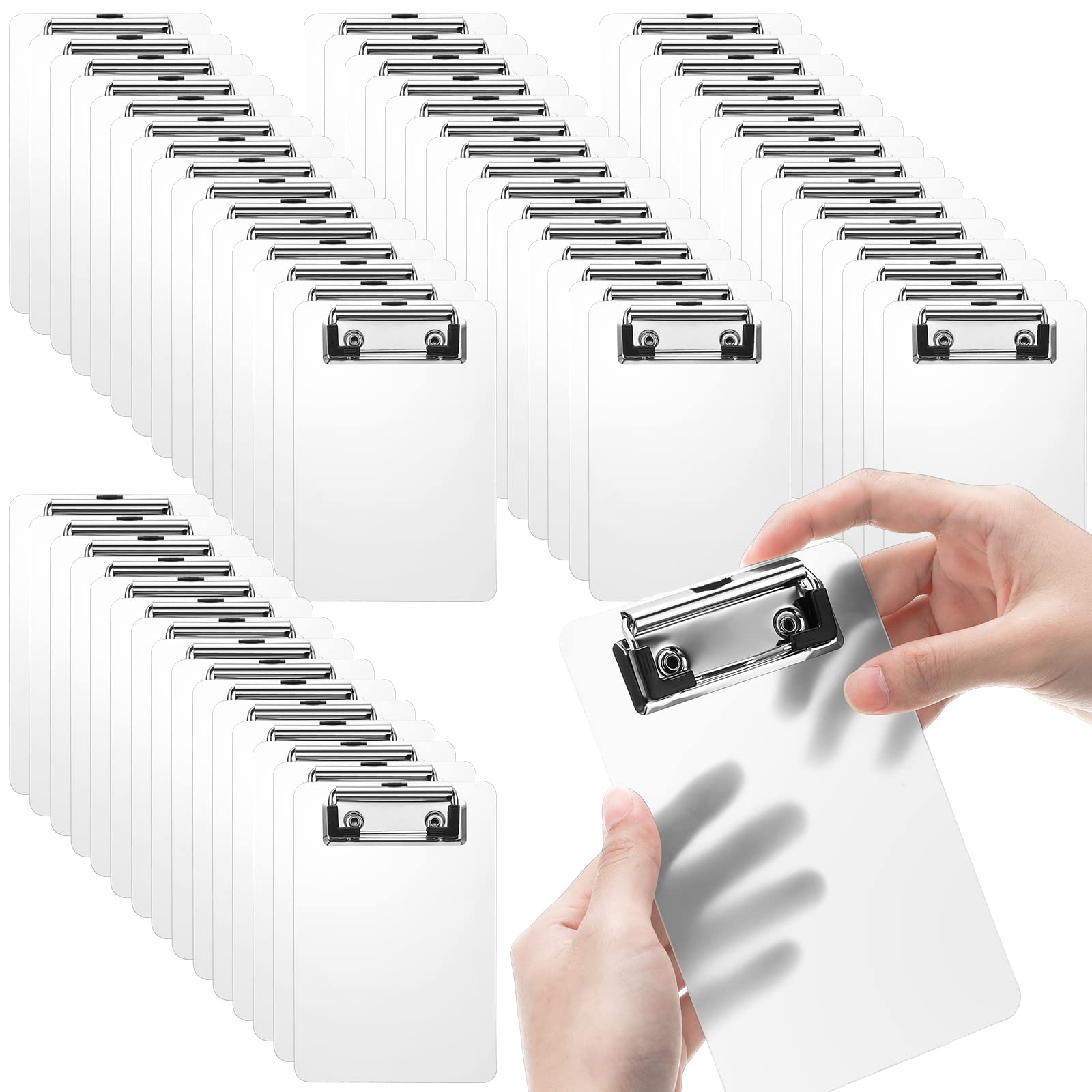 Photo 1 of Zhehao 60 Pack 4 x 6 Inch Small Clipboards Bulk Plastic Clipboards,Clear