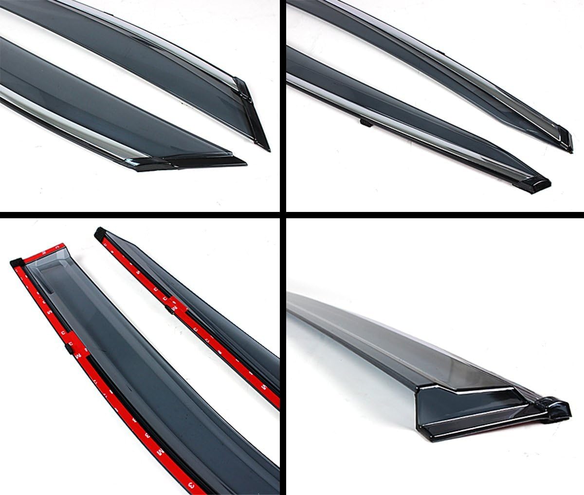 VIP Clip-ON Type Window Visor Rain Guard with Chrome Trim Compatible with 2016-2022 Lexus RX350 RX450H