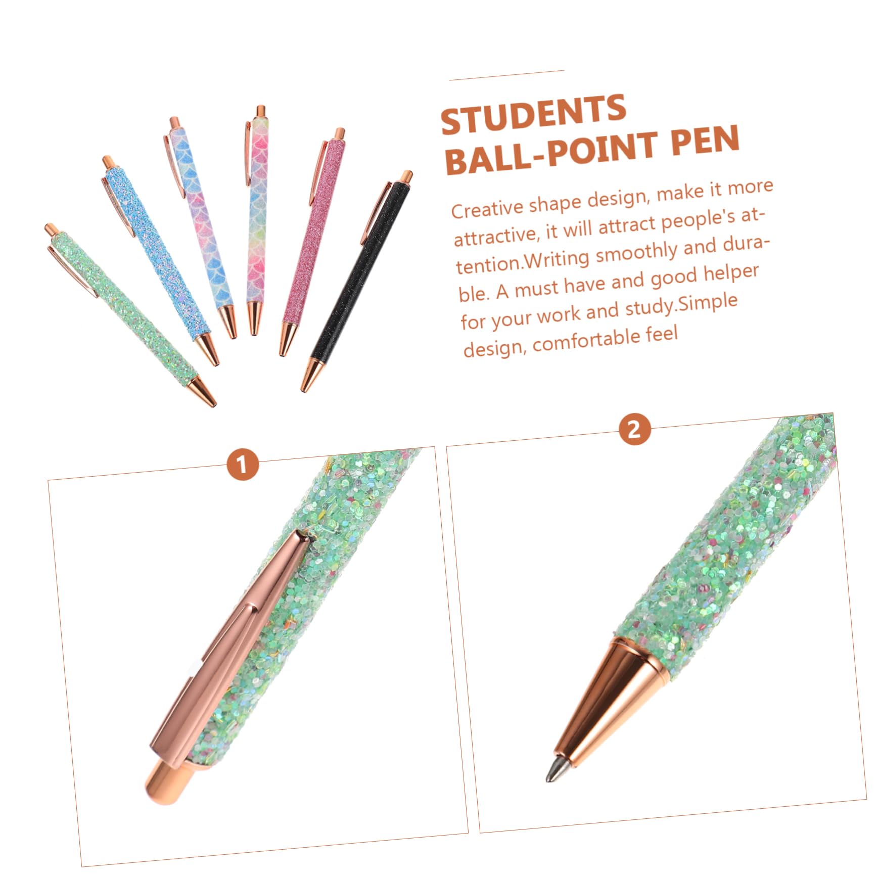 30pièces Stylo à Bille Créatif Rétractable Lot De Stylos à Paillettes Pour Étudiants Et Fournitures Scolaires