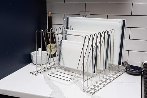 Miniatura 7 de Estante para tablas de cortar comercial, acero inoxidable, no se oxida, capacidad para 10 tablas