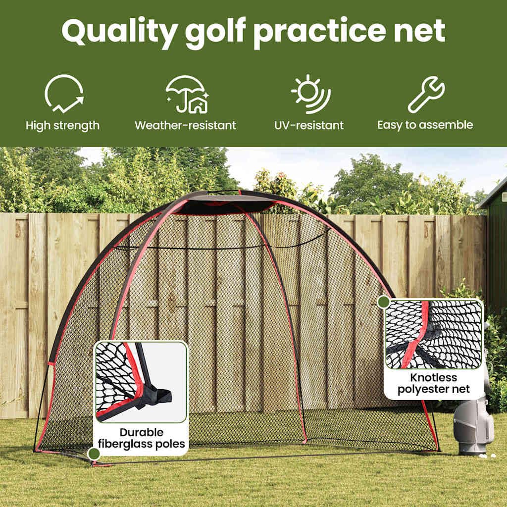 vidaXL Ayuda de Entrenamiento de Golf Negro 314 x 150 x 206 cm, Logra Progreso con Esta Ayuda de Golf Duradera, Entrenar al Aire Libre y refinar Tus Habilidades.