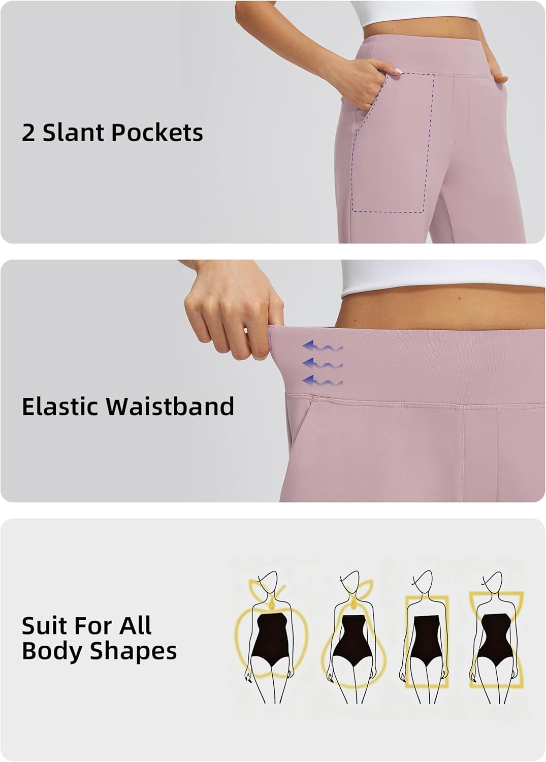 Libin Womens Casual Travel Pants 7/8 Stretchy Golf Pants Ankle Dress Pant Slacks Athletic Workout Sweatpants with 4 Pockets - Image 4