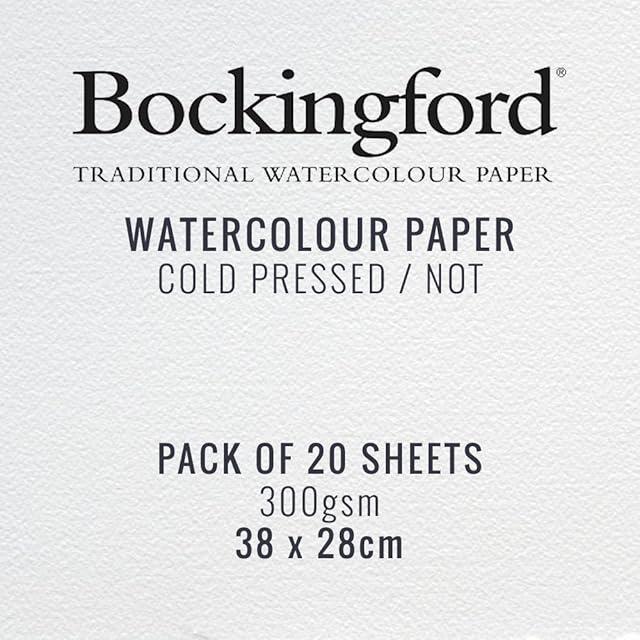 Bockingford Watercolour Paper 300gsm Cold Pressed 38 x 28 cm / 15 x 11" (Pack of 20 Sheets)