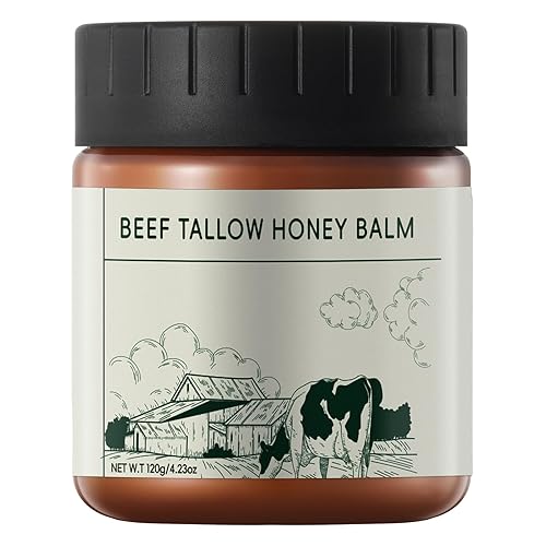 Crema de ternera y bálsamo de miel para la piel, hidratante facial diario, natural, orgánico, alimentado con pasto alimentado con pasto batido,