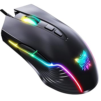 Ajsaki New Version Gaming Mouse Wired,Chroma RGB Backlit 6400 DPI Adjustable Gaming Mouse, Grip Ergonomic Optical PC Computer Gaming Mice ,7 Buttons for Windows 7/8/10/XP Vista Linux(Black)