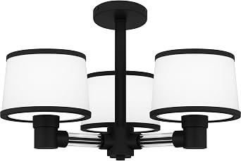 Quoizel Kylen 3-Light Matte Black Semi-Flush Mount Light