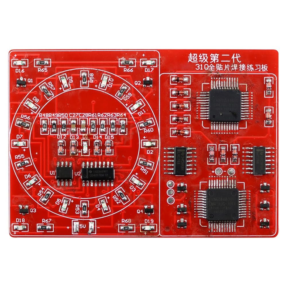 Littimoon for Electronic Welding Projects Compatible DIY Soldering Skill Practice Kit-Lucky Turntable LED Lights with Patch Components