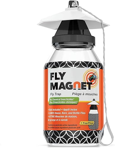 Trampas para moscas al aire libre con cebo no tóxico soluble - Repelente de moscas solo para uso al aire libre - Controla moscas para patios,